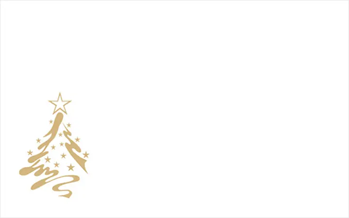 Kartenkuvert X-Mas Tree, Goldaufdruck, nassklebend
